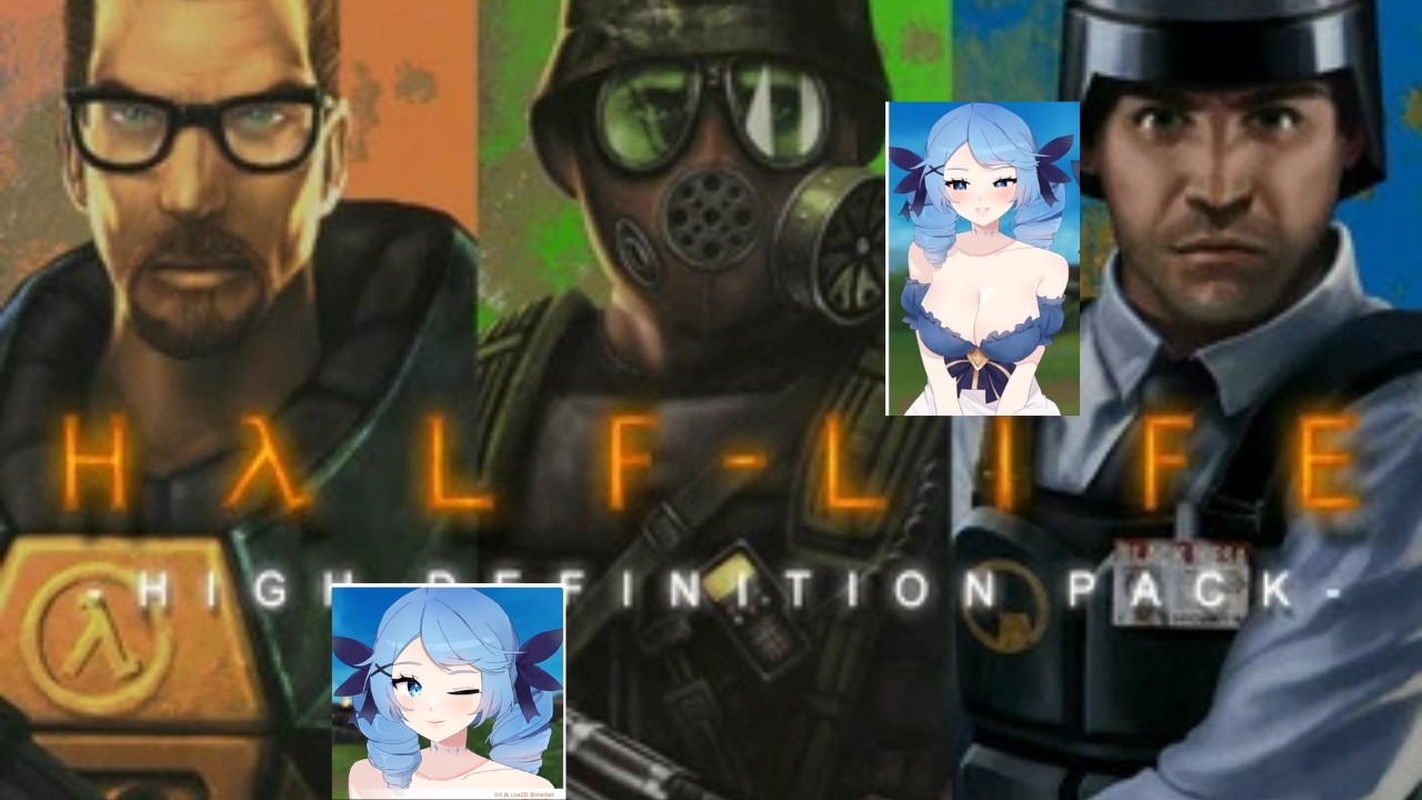 Cat girl plays half life