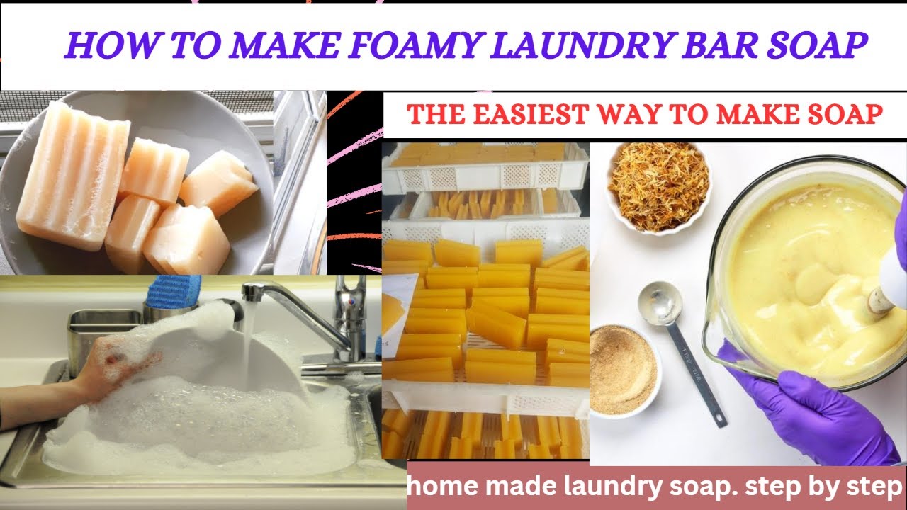 КАК СДЕЛАТЬ ХОЗЯЙСТВЕННОЕ МЫЛО ДОМА #laundrysoap#foamysoapmaking#barsoap#homemadesoap