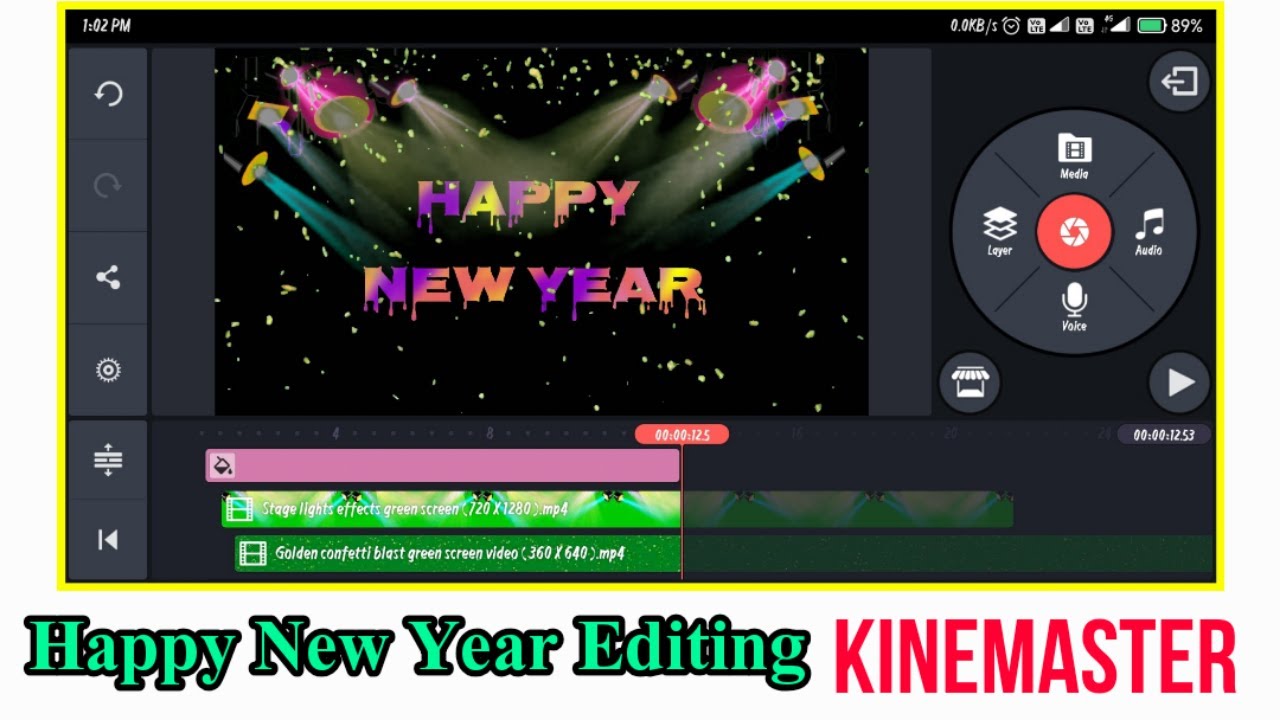 Happy New Year Video Editing In Kinemaster/ Kinemaster Video Editing Tutorial In Hindi #newyear