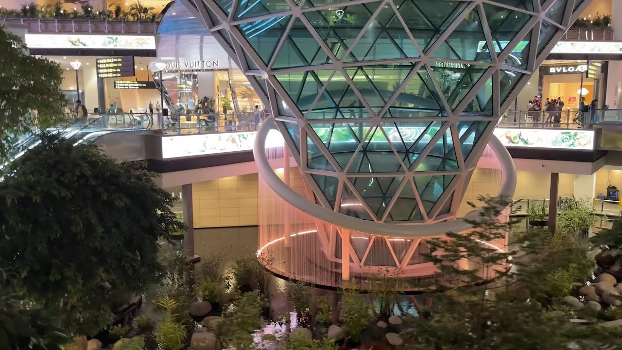 Beautiful Rainforest Walking Tour at Doha Qatar Airport | Qatar Airport Garden | 4k Video