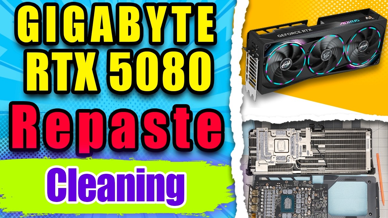 Видеокарта Gigabyte Nvidia RTX 5080 OC 16GB: замена термопасты и чистка.