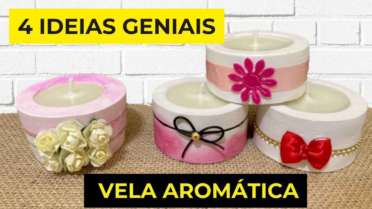 Como fazer vela aromática e molde de gesso (4 ideias de decoração)