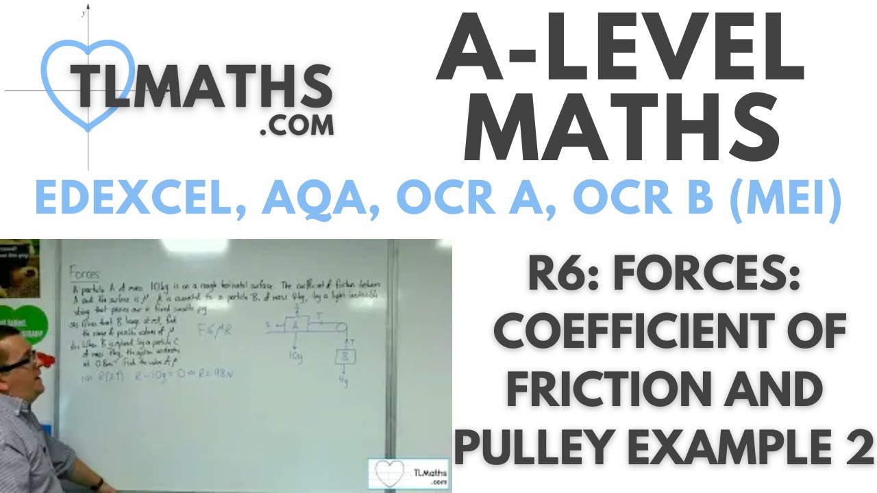 A-Level Maths: R6-06 Forces: Coefficient of Friction and Pulley Example 2