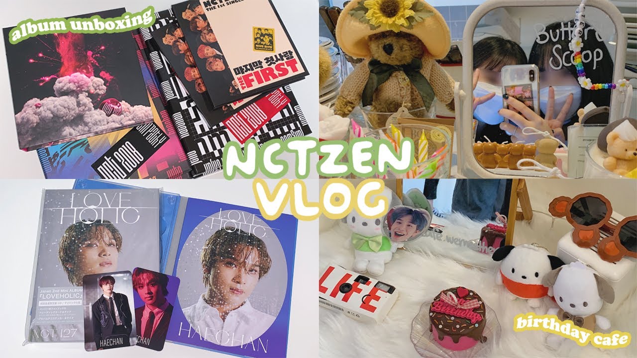 생일카페 가고 앨범 뜯는 브이로그 | 시즈니 브이로그 • NCT 앨범깡 • 생일카페 투어
