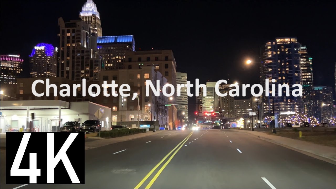 Charlotte, North Carolina at Night 4K Driving Tour - South End & Uptown Charlotte
