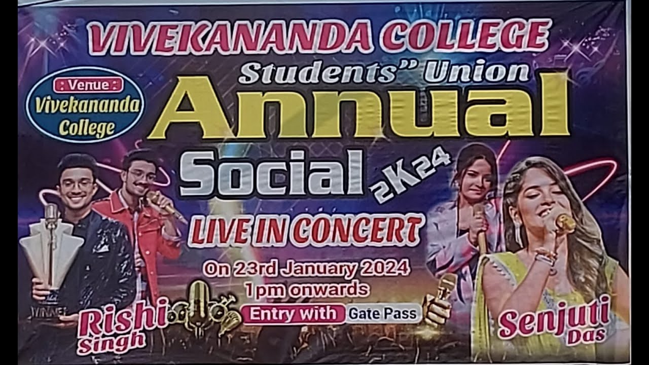 ll VIVEKANANDA COLLEGE ll studen'' union ll ANNUAL Social 2K24 LIVE IN CONCERT ll