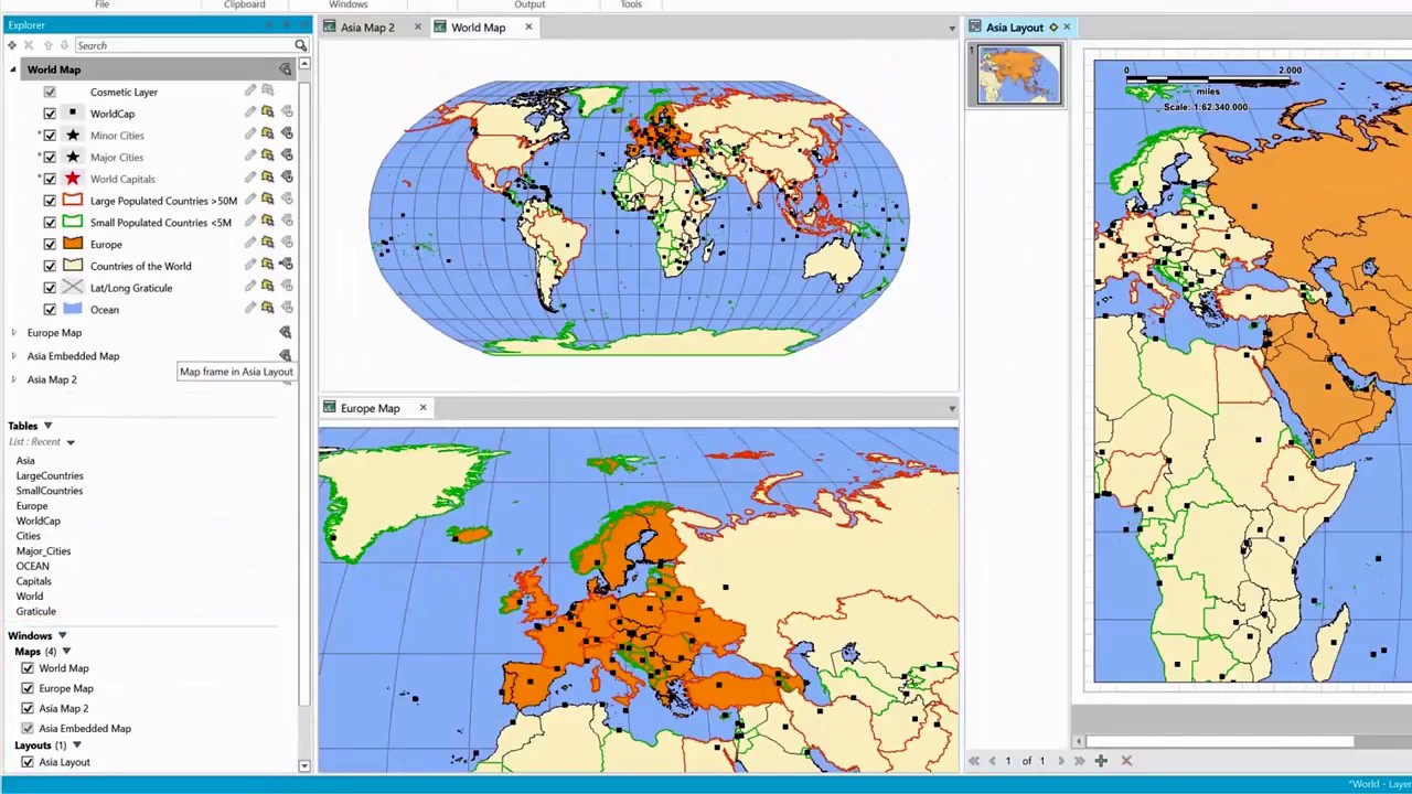 CRITCHLOW - MapInfo Pro Explorer Window