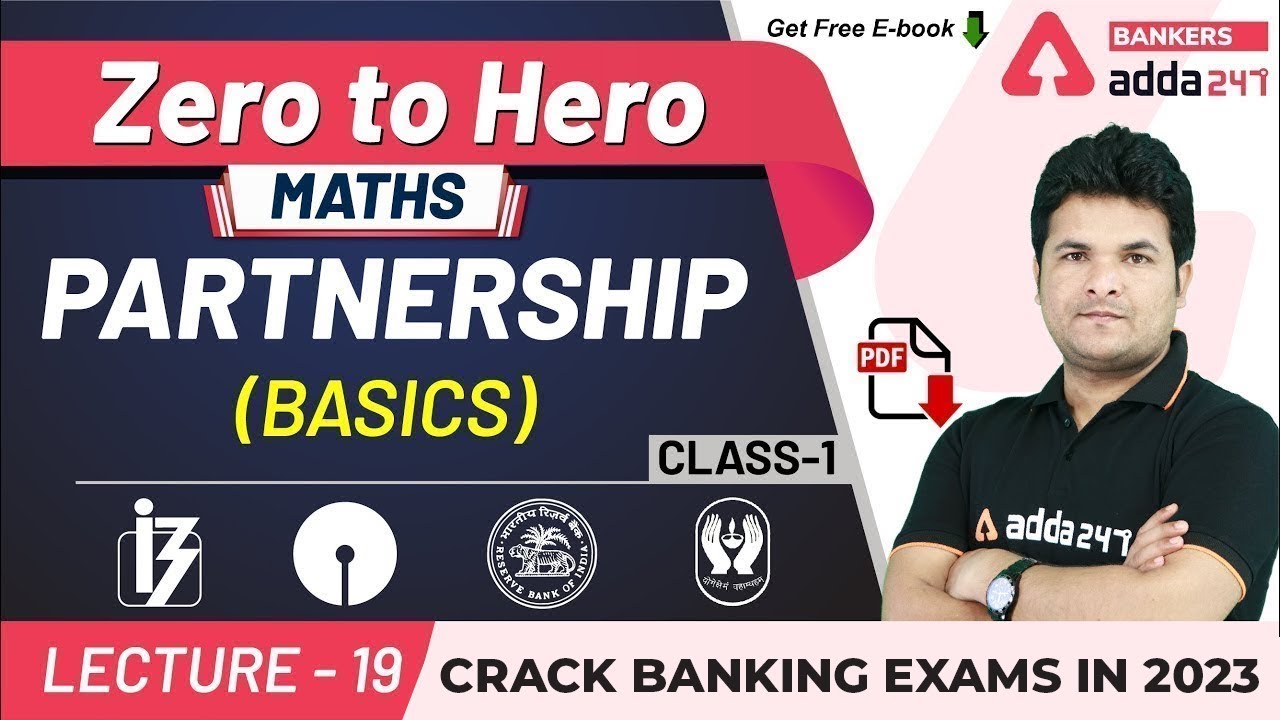 Partnership Basics (Class-1) | Maths | Adda247 Banking Classes | Lec-19