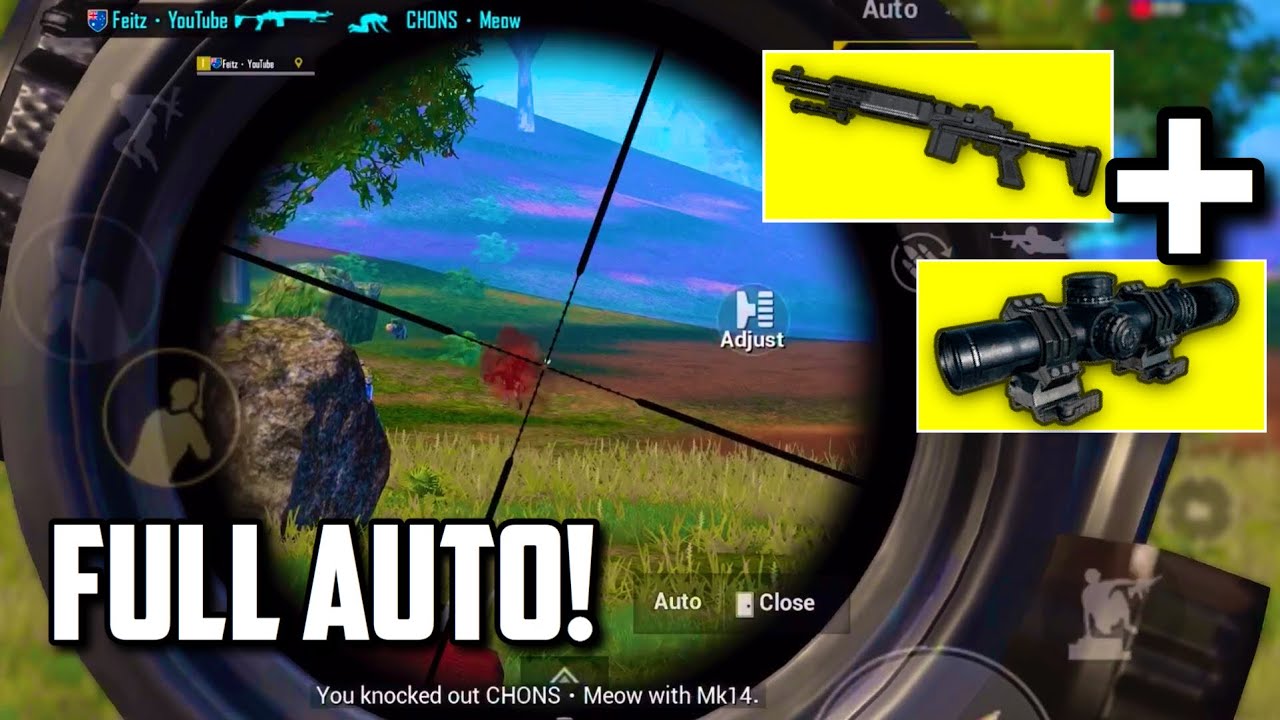 MK14 8x Scope FULL AUTO against a Squad! | PUBG Mobile