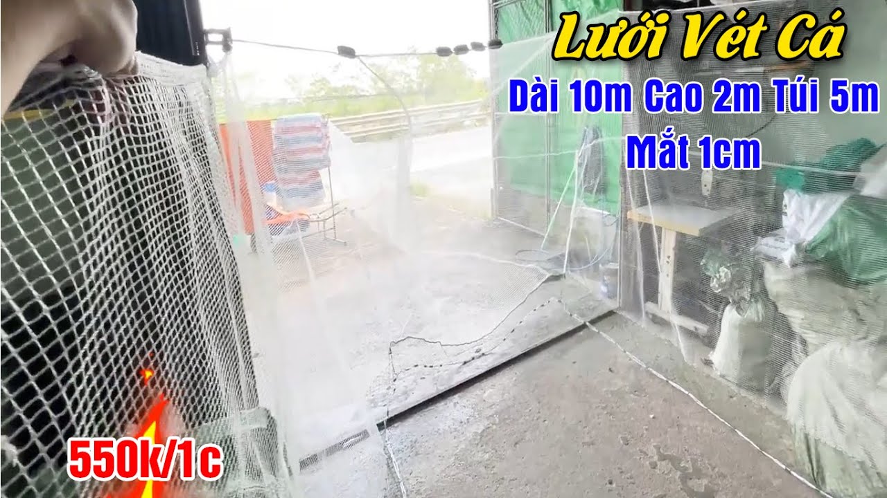 Lưới Vét Cá Mắt Thưa 1cm - Lưới Quét Cá - Lưới Kéo Cá Hàng Cao Cấp Cước Thái Lan 0987.782.098