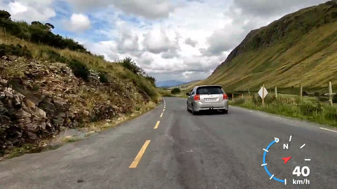 Glengesh Downhill on bike from viewpoint into Ardara.