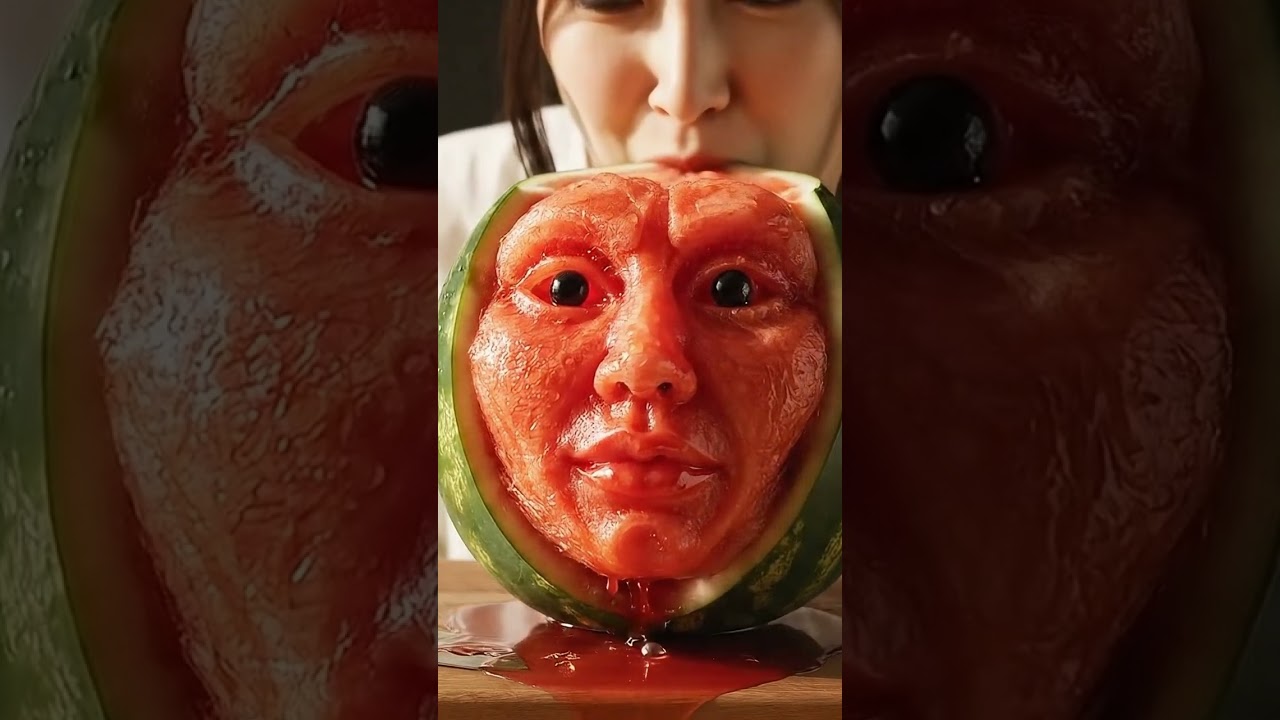 【閲覧注意】顔つきフルーツを切ったら&hellip; / Cutting Creepy Talking Fruit 🍓😨