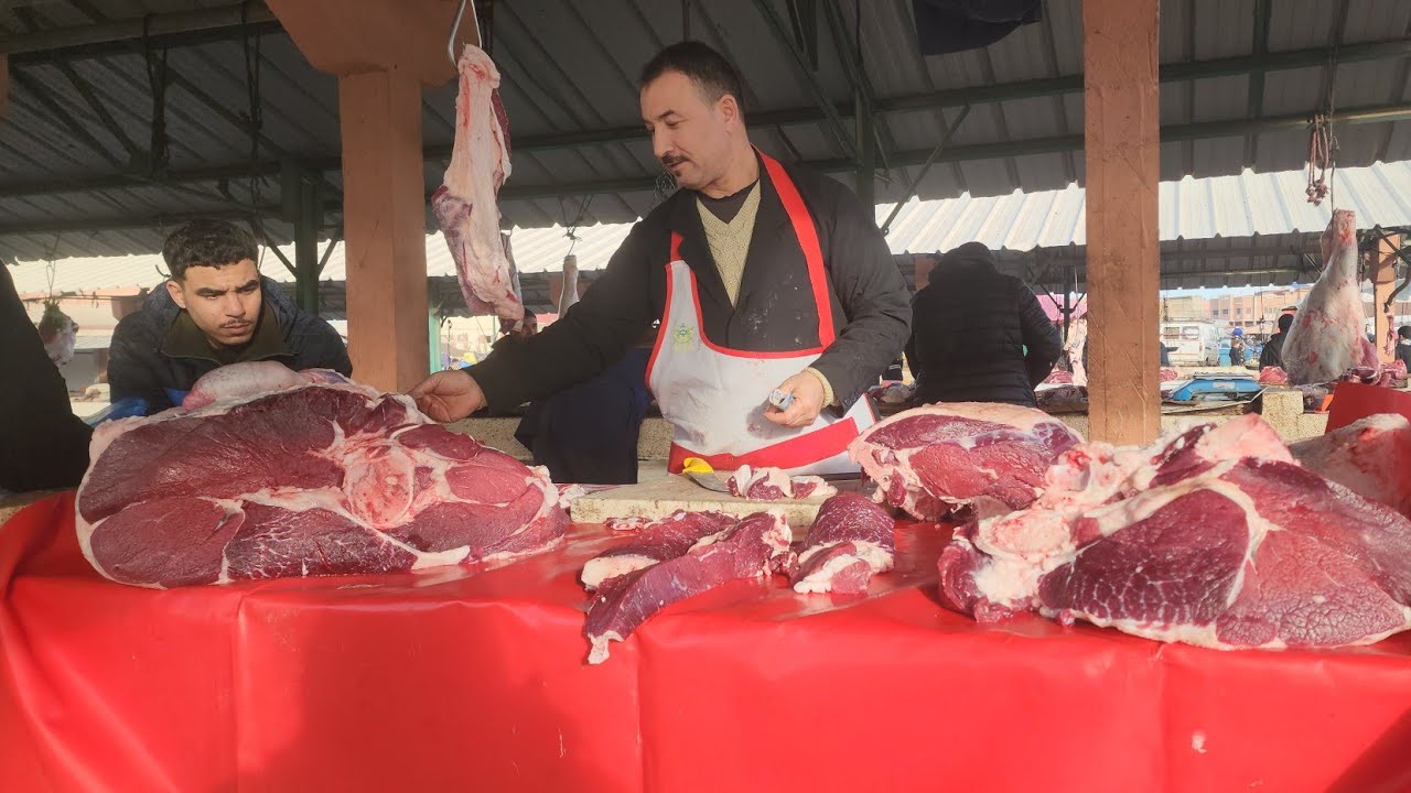 مباشرة من سوق الأسبوعي جمعة كيسر مع تمن اللحوم الحمراء 