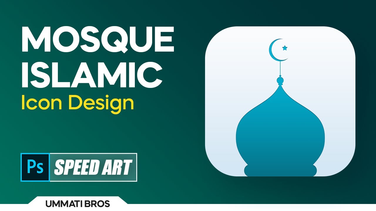 Islamic Mosque Icon Design | Muslim Masjid Graphic Design - Photoshop