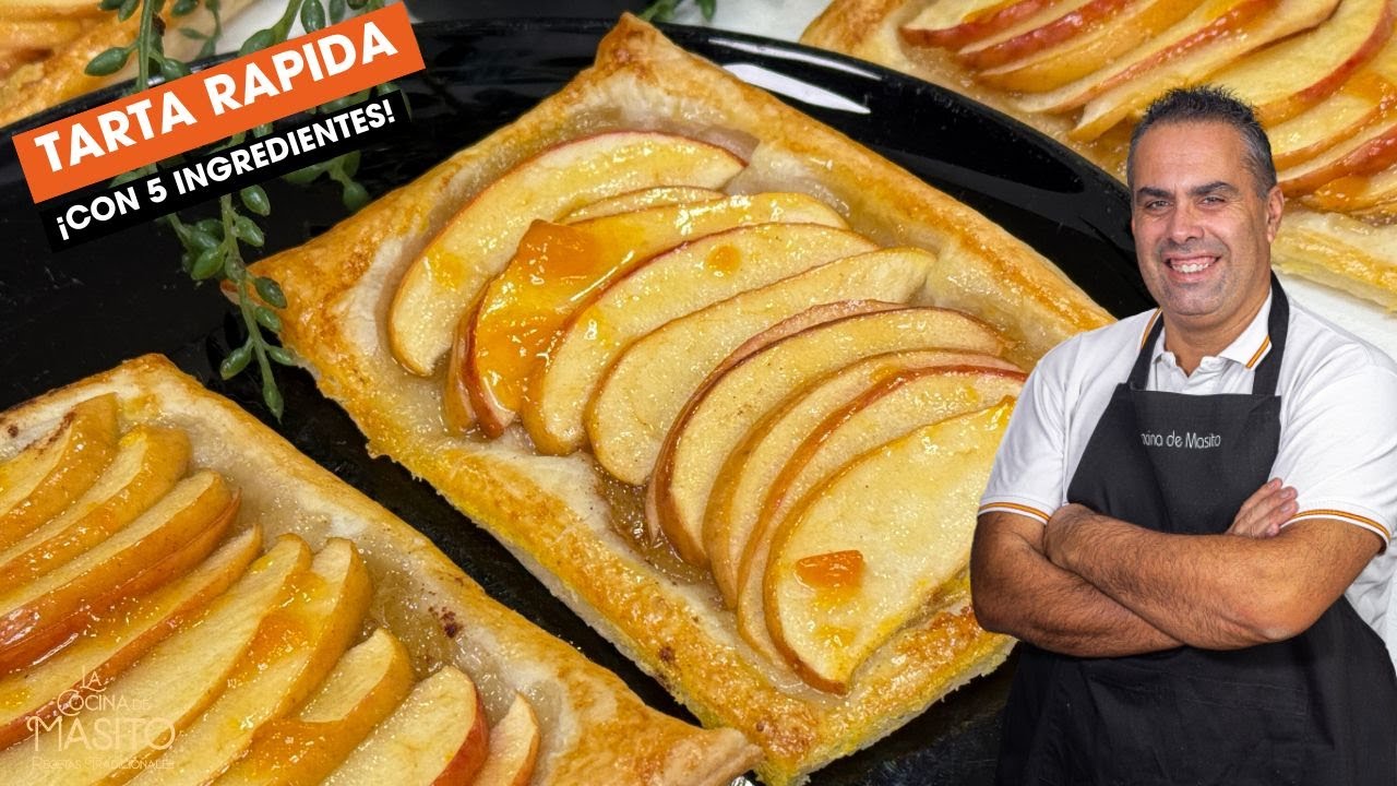 Tarta rápida de manzana y hojaldre con solo 5 ingredientes