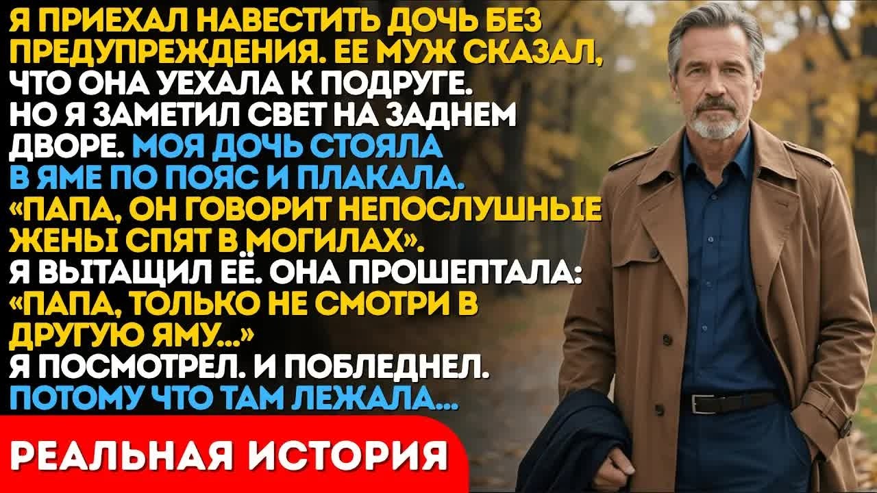 Дочь стояла в яме по пояс и плакала. Папа, только не смотри в другую яму