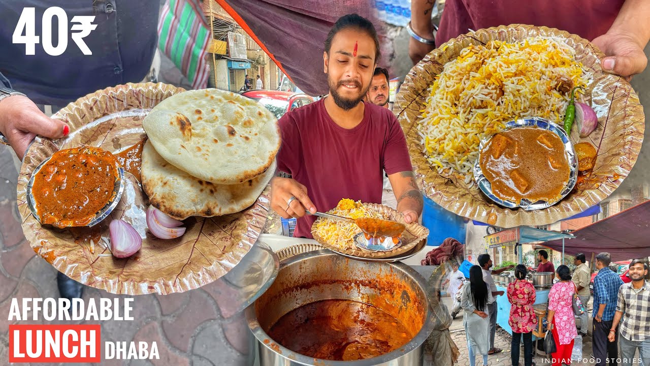 No. 1 Dhaba Thali in India | Soya Veg Biryani With Paneer | 2 Naan Thali 40₹ | @IndianFoodStories1  