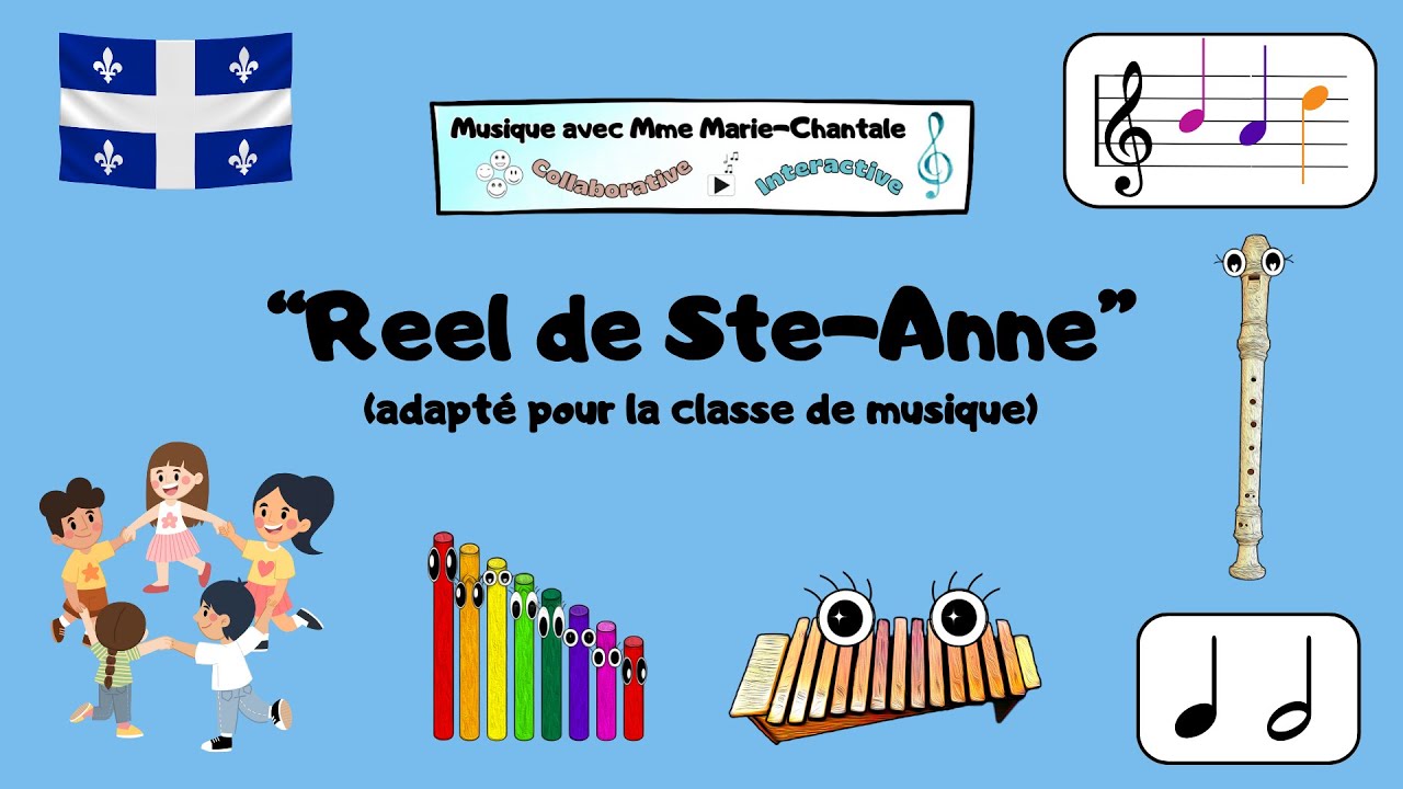 Ste Anne's Reel for elementary music - easy folk dance & recorder, Orff, boomwhackers play along