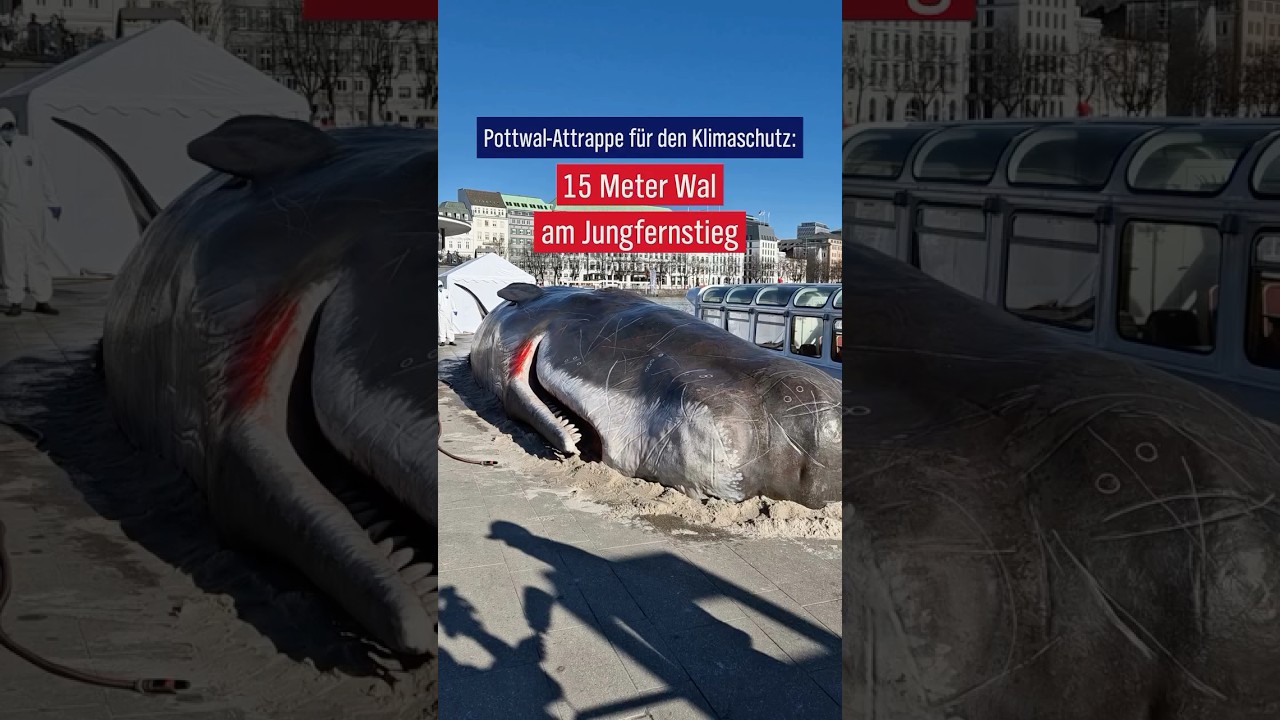 🐳👀 Ein Pottwal in Hamburg? Kunst gegen Klimakrise am Jungfernstieg #news #hamburg #climatechange