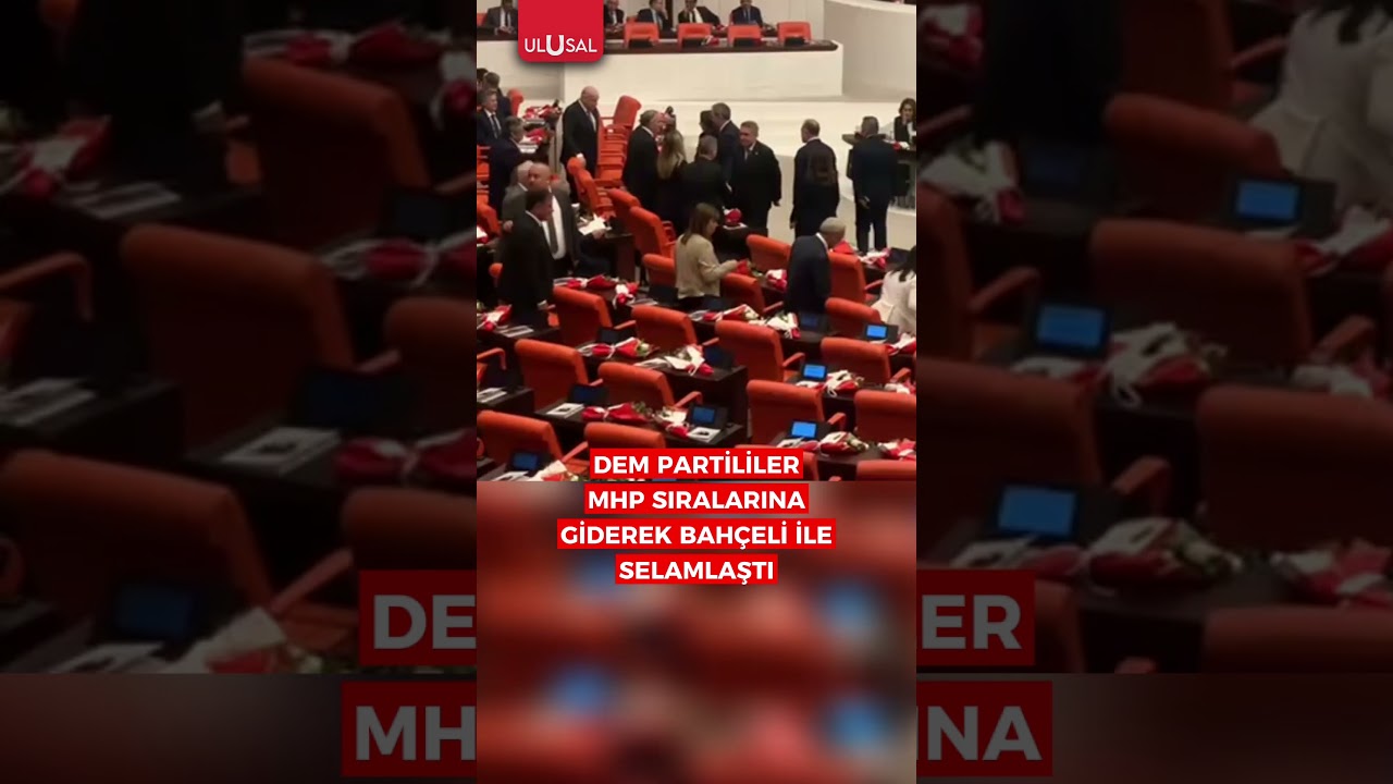 DEM Patililer MHP sıralarına giderek Devlet Bah&ccedil;eli ile selamlaştı #shorts #demparti #mhp