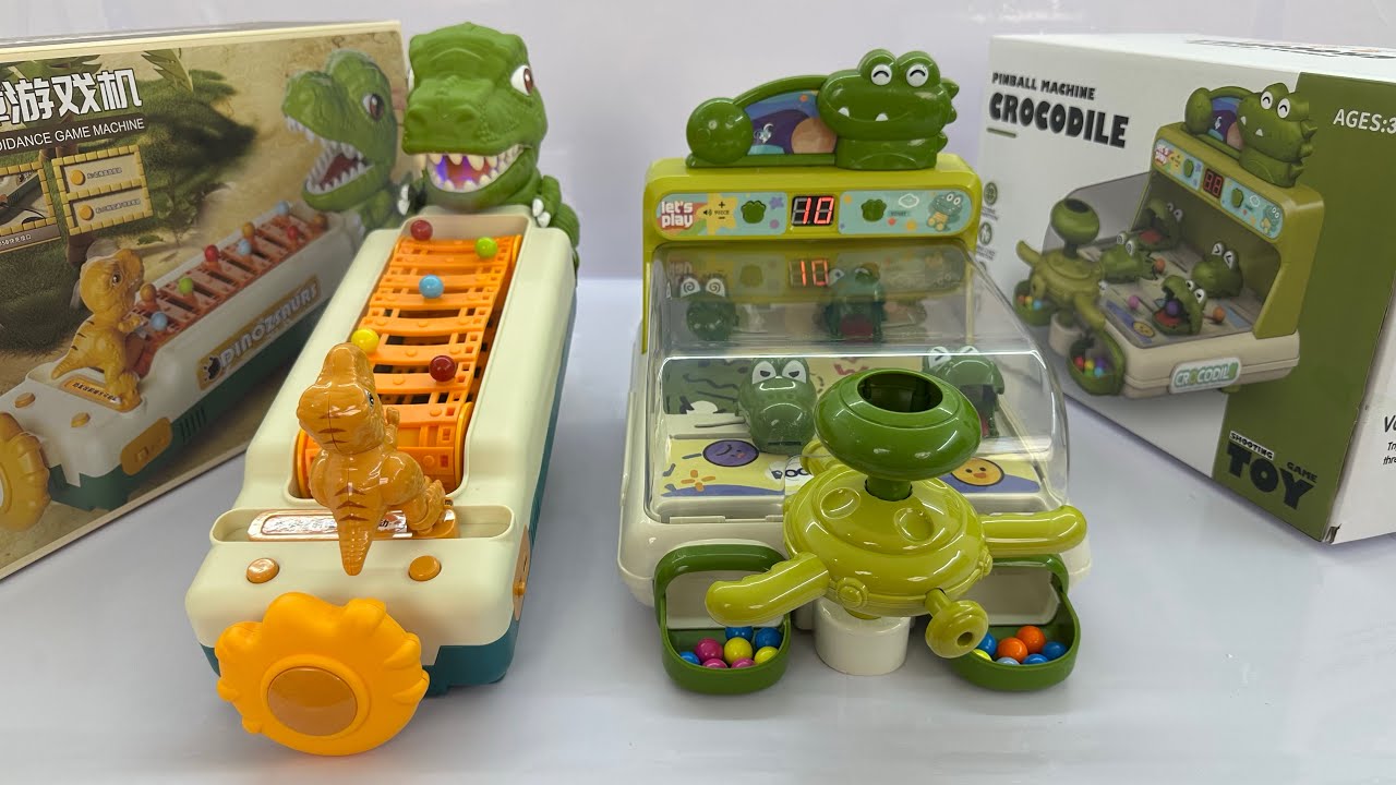 9-minute game console toy unboxing, dinosaur spray game, crocodile marble toy game console, ASMR