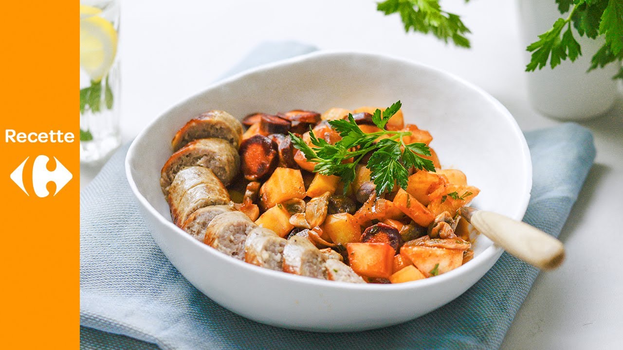 Potée rapide aux navets, carottes et saucisse
