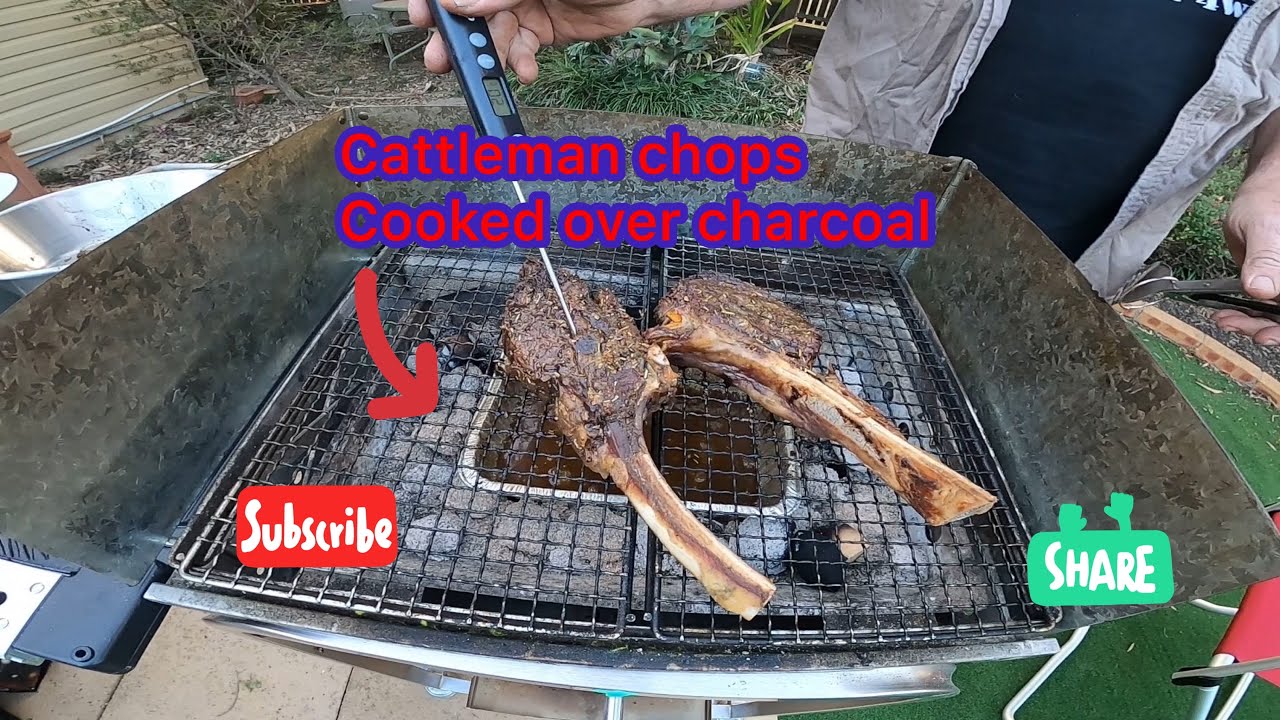 Cattle man chops over charcoal