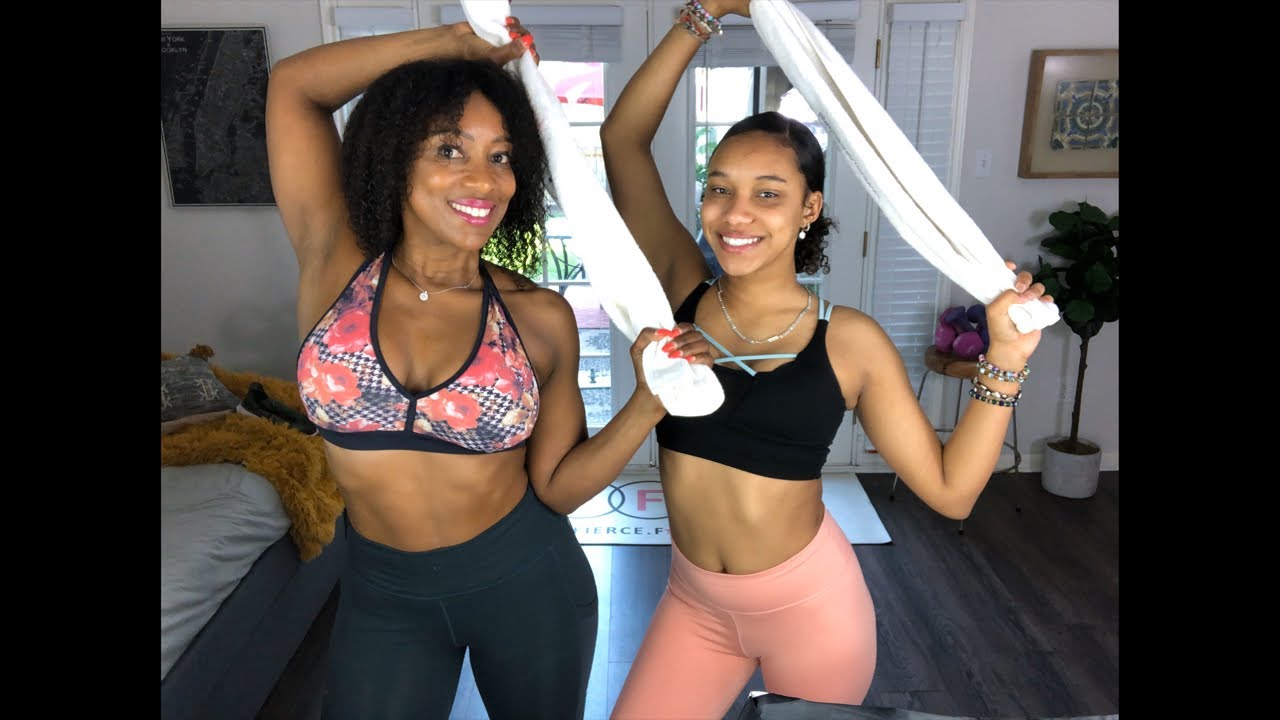 Double Fun! Waist Shrinking Towel Workout with Milan and Tiffany Rothe!