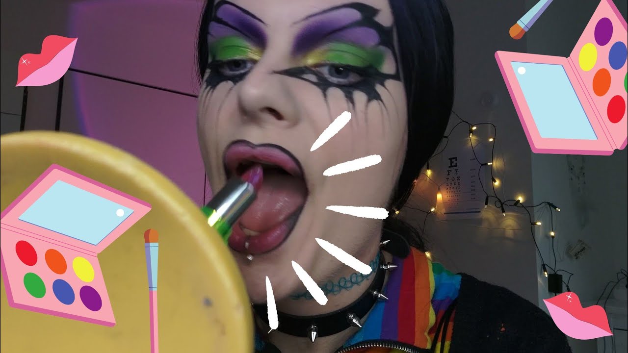 🖤Softly doing my goth makeup 🦇 ASMR (German)