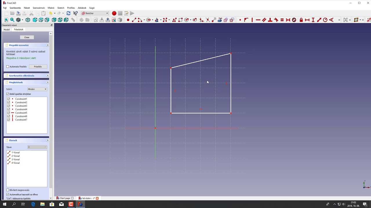Alkatrészek tervezése FreeCad-ben. 1.