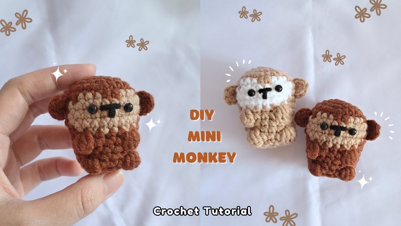 Quick Amigurumi Tutorial: Crochet Mini Monkey | Crochet Tutorial for Beginners