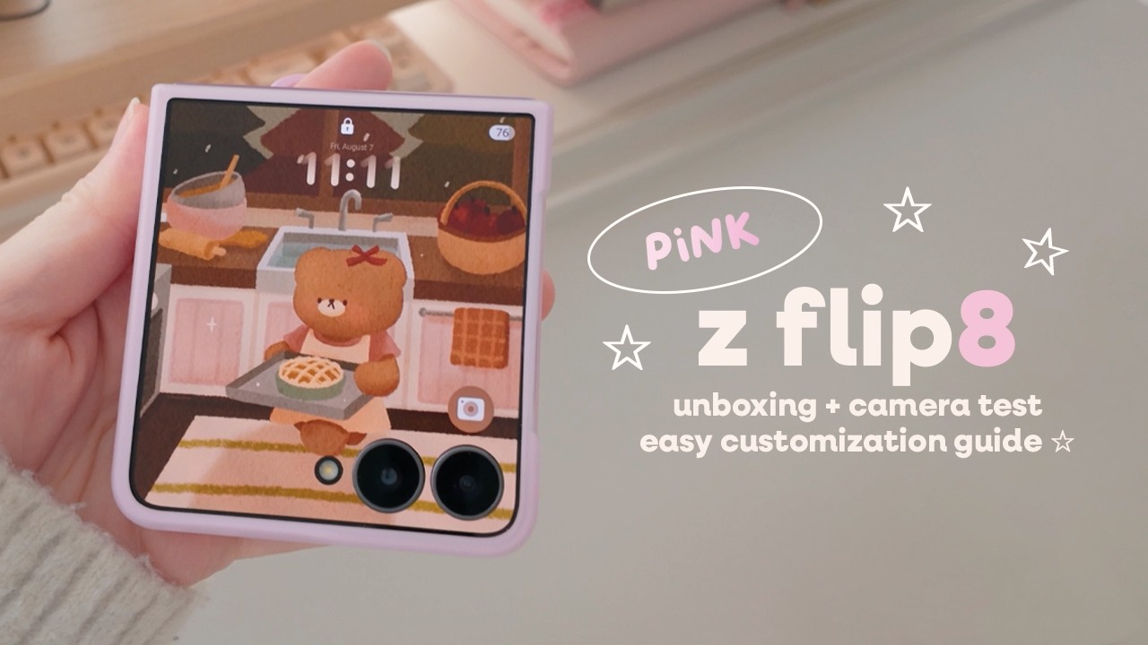 Самый милый розовый раскладной телефон ★ распаковка Samsung Galaxy Z Flip8 + простая кастомизация 💗