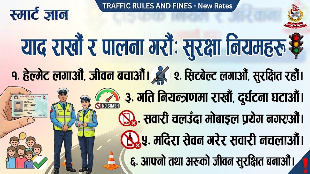 नेपालमा ट्राफिक नियम र जरिवानाको नयाँ दर | New Traffic Rules and Fines in Nepal 2026 🚨