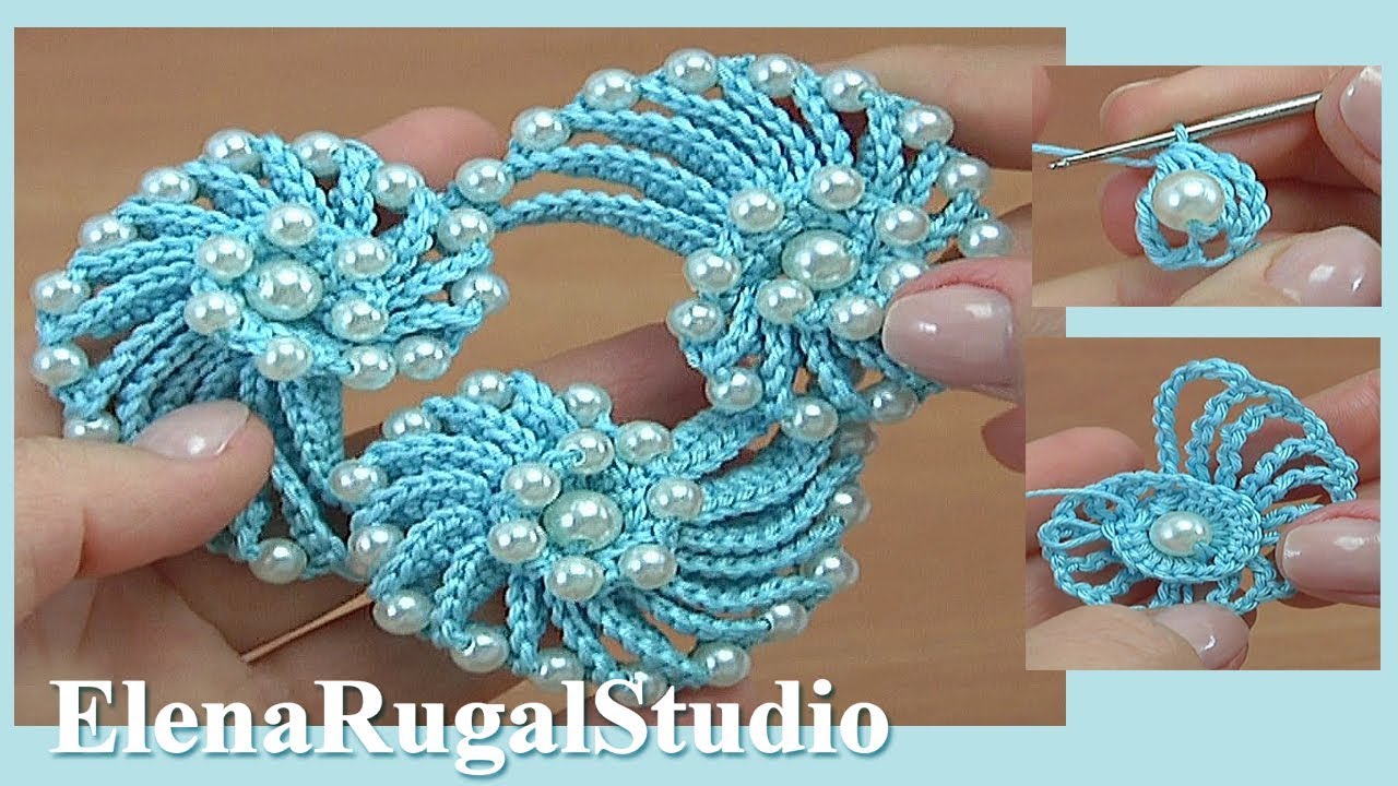Amazing CROCHET 3D SEA SHELL Decoration with BEADS