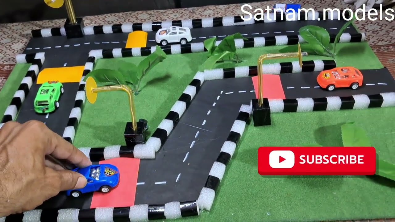 ROAD ACCIDENT PREVENTION WORKING MODEL  || Easy Road safety model for school 