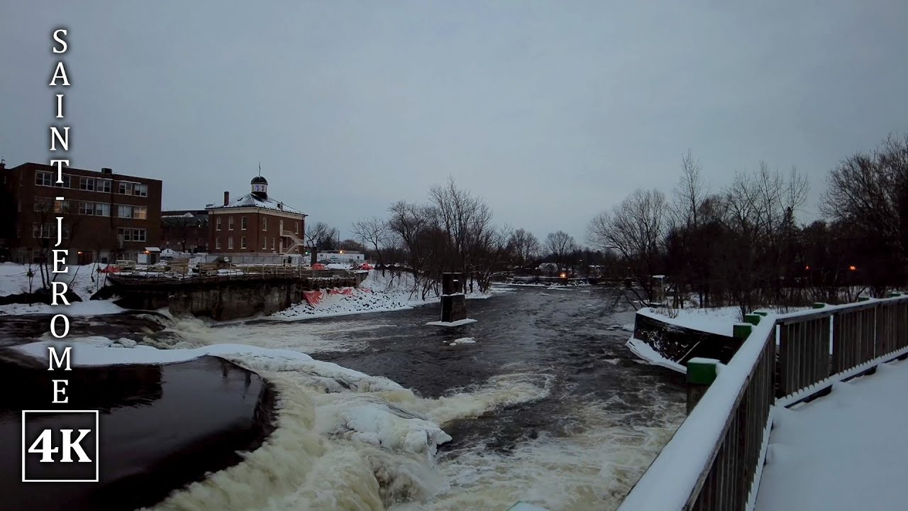 【4K】Winter day in Saint-Jerome, Canada