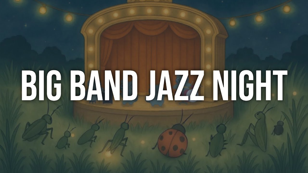 Swingin’ Night Under the Stars | Big Band Jazz with Fireflies & Crickets