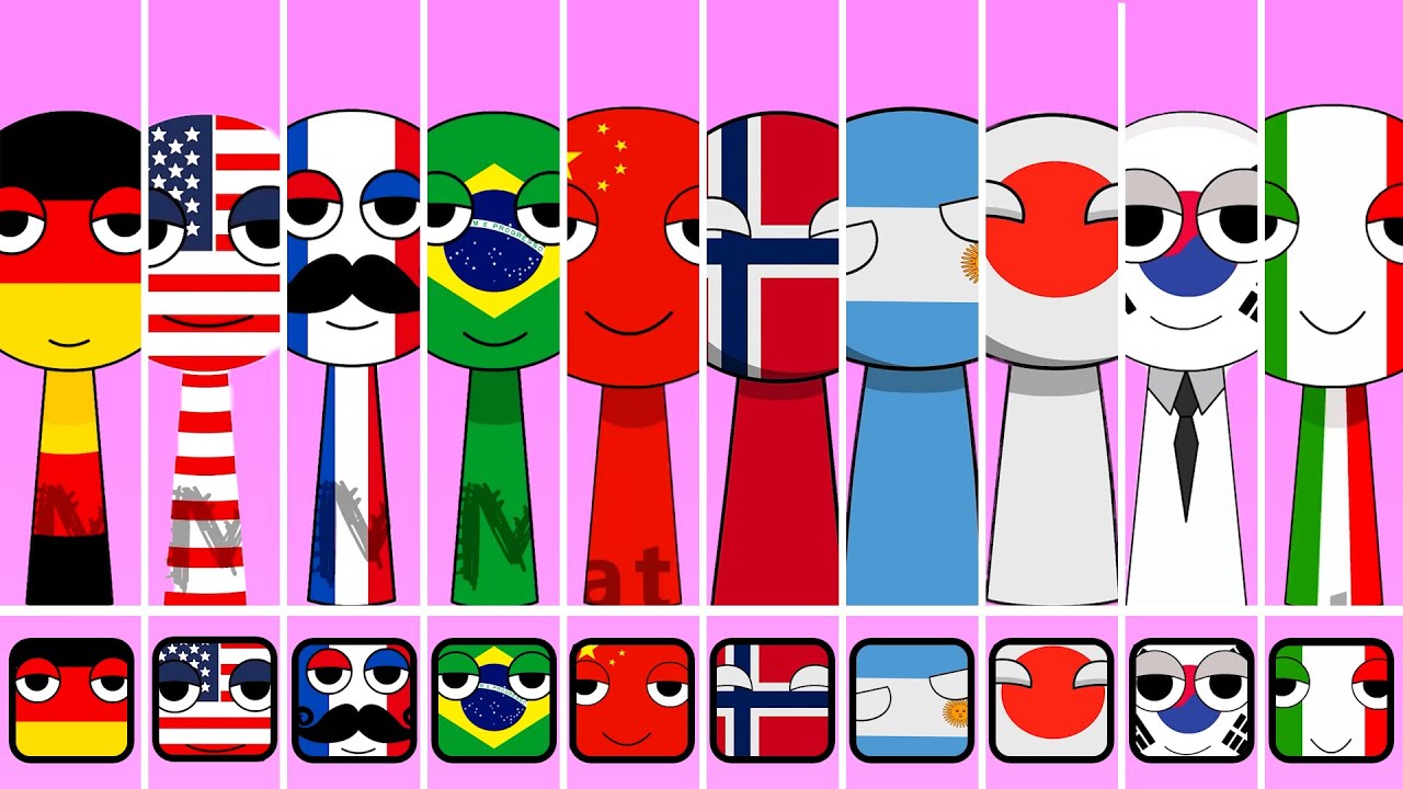 Sprunki OC: Germany, USA, France, Brazil, China, Norway, Argentina,Japan, Korean, Mexico