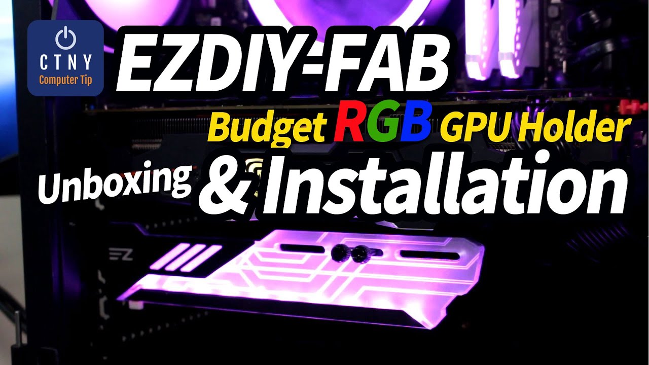 EZDIY-FAB 309-1 RGB GPU Holder Addressable 5V 3-Pin Installation Video