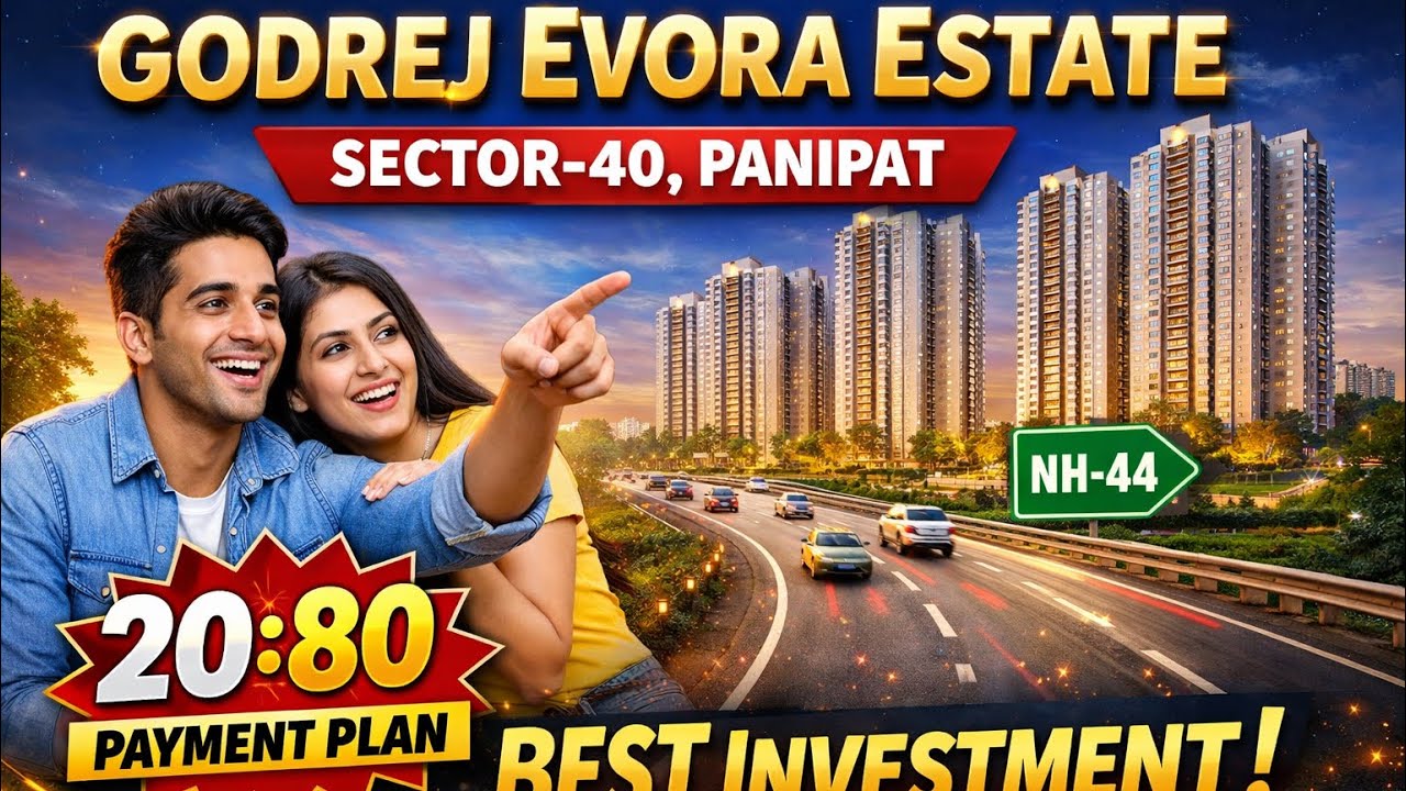 Godrej Evora Estate Sector-40 Panipat | 20:80 payment plan best Investment! Bang on highway Nh-44❗️