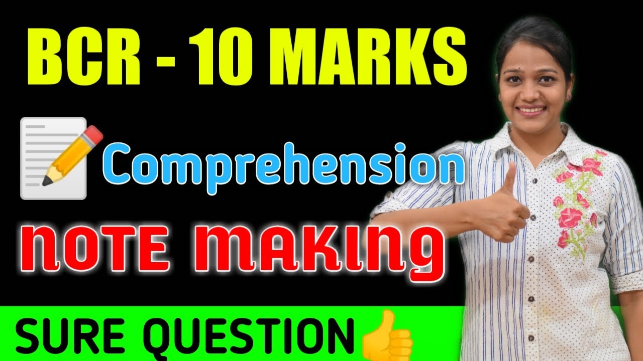 Comprehension & Note Making BCR CA Foundation ll CA anushri Agrawal