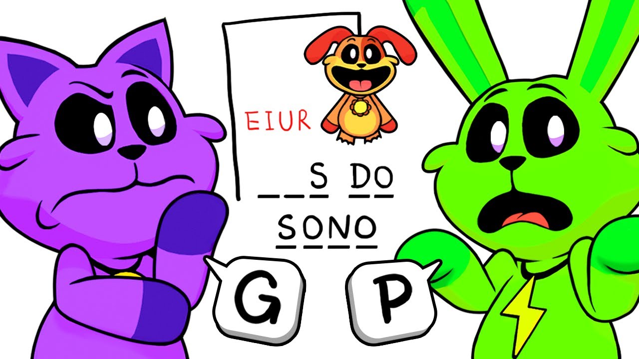 CatNap e Hoppy no JOGO DA FORCA dos Smiling Critters VR
