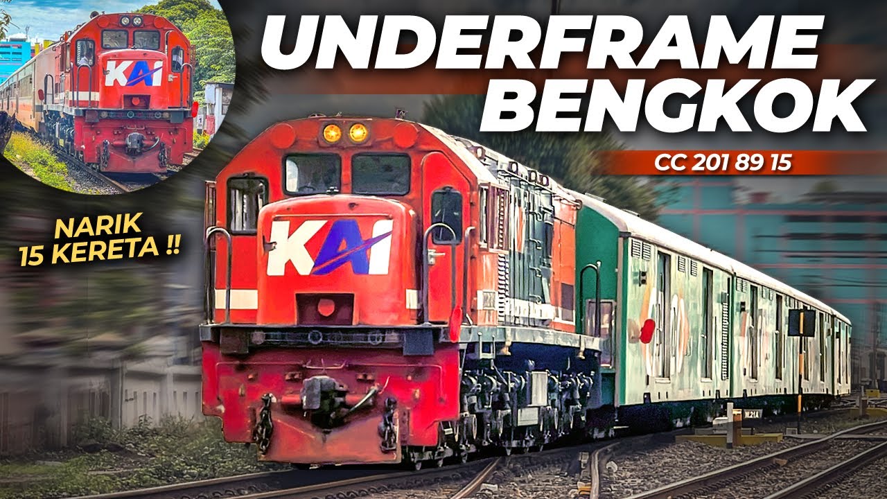 BEBAN BERAT LOKOMOTIF MERAH SUMATERA UNDERFRAME BENGKOK !! Si Logo Jumbo Langsir Surabaya Pasar Turi