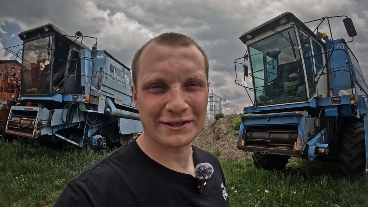 3 Bizon BS combines and 12 Ursus tractors on one farm!