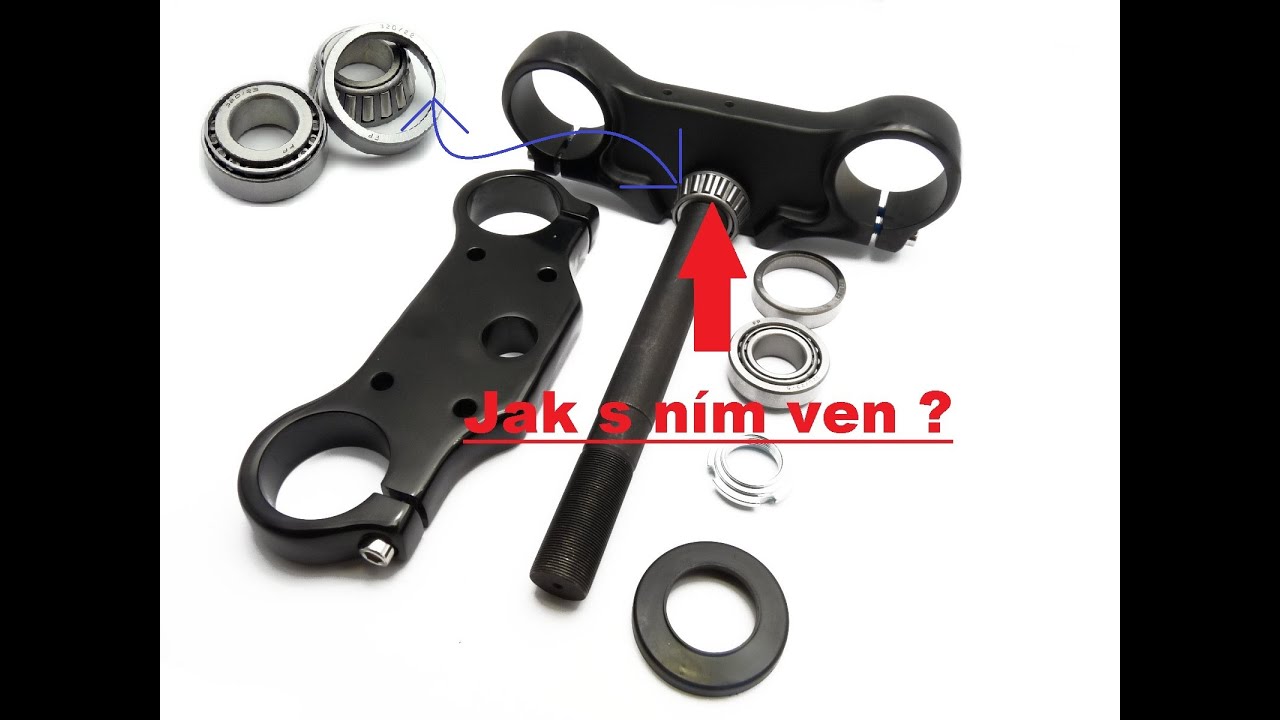 Jak vyměnit kuželová ložiska krku řízení na motorce. (Nejen na pitbike)