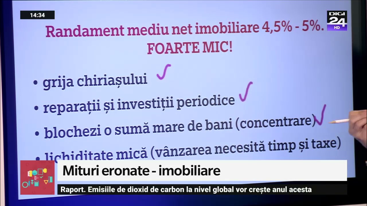 Randament mediu net în imobiliare. Banii în mișcare, Digi24