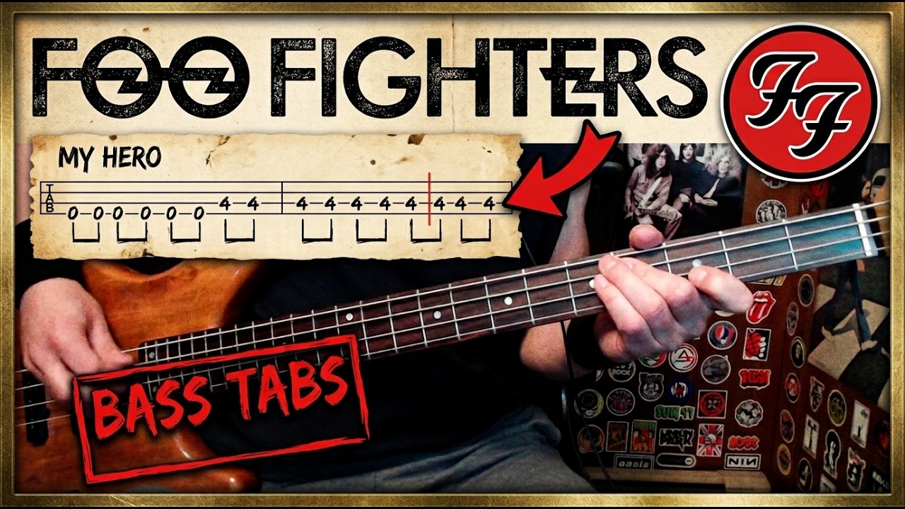 My Hero by Foo Fighters - Bass Cover with Tabs Play-Along