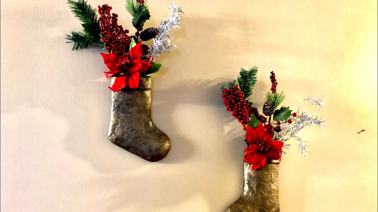 DIY Christmas Stockings/Paper Clay Stockings/Christmas Wall Decor