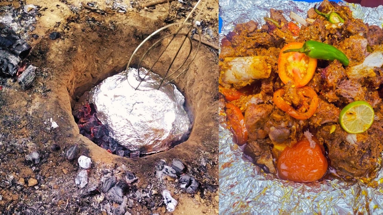 Mutton Dum pukht Recipe wrapped in Aluminium foil and roasted on charcoal Nawabi foods