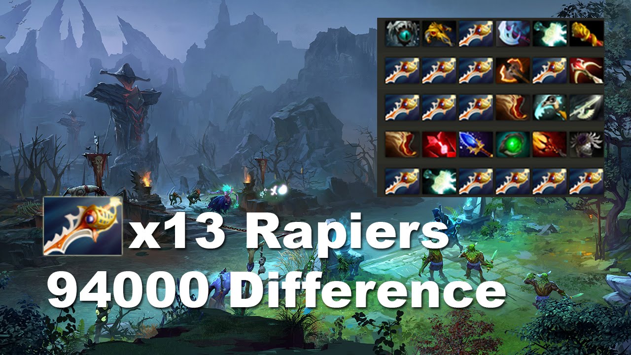 13 Rapiers + 94000 difference - 207min 2nd longest match in Dota 2